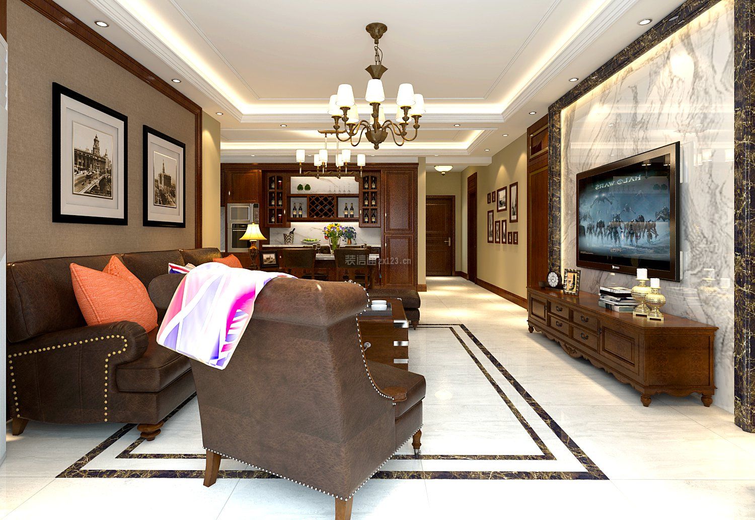 2020简美式客厅沙发效果图 简美式客厅装修效果图