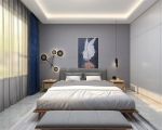 简约北欧风格92平两居卧室灰色墙面家装效果图