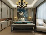 新中式风格300平米别墅卧室背景墙装修效果图