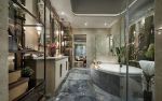 260平米大平层浴室砖砌浴缸装修设计图 