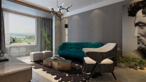 现代简约风格137平三室客厅沙发墙装修效果图
