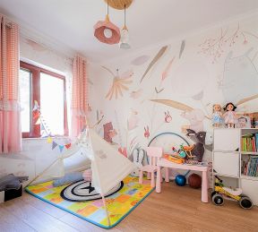 小北欧风格108平米三居儿童房间装修图片