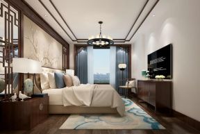 成都中式风格豪宅别墅卧室地毯设计图 