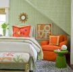 欧式风格绿色家居卧室装饰设计图片2023