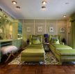 别墅休息室绿色家居沙发床装饰设计图片