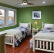 2023双胞胎卧室绿色家居装饰设计图片