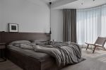 112平米现代简约三居室卧室窗帘装修效果图片