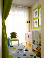 儿童房绿色家居窗帘隔断装饰设计图片