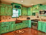 混搭风格厨房绿色家居橱柜装饰设计图片