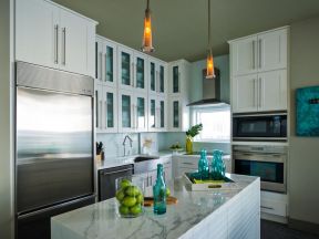 厨房台面装修设计图片 2020开放厨房台面设计效果图 