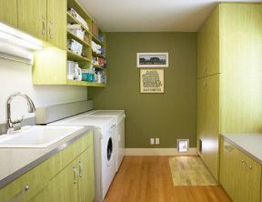 绿色家居洗衣房柜子装饰设计图片