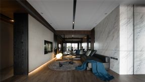 现代简约风格160平四居室长方形客厅设计图片