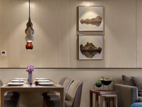 现代简约风格128平三居室餐厅背景墙设计图片