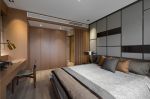 现代简约风格120平米三居卧室床头墙设计图片