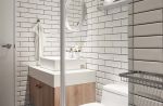 北欧简约风格110平三居室卫生间洗手台设计图