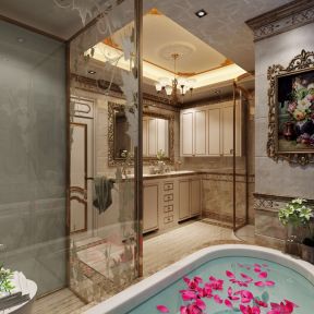 金融岛欧式358平四居室浴室装修案例