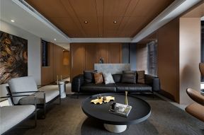 现代简约风格120平米三居客厅圆茶几设计图片