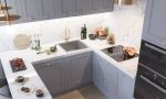 现代北欧风格88平米二居厨房橱柜台面设计图