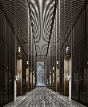 2020电梯厅装饰效果图 电梯口装修设计效果图片 