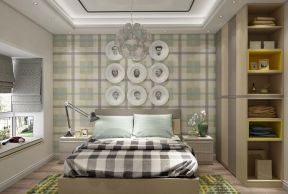 100平米现代简约二居室卧室壁纸设计效果图