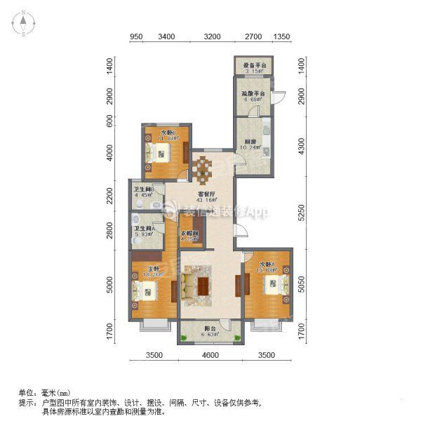 196平米三居室戶型設(shè)計圖