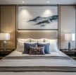 跃层住宅卧室床头画装修设计图片2023