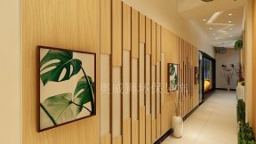 现代风格306平米瑜伽馆走廊背景墙设计效果图