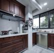 美式风格房子厨房实木橱柜设计装修图片