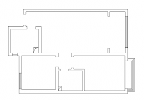 90平米二居室住宅户型平面图