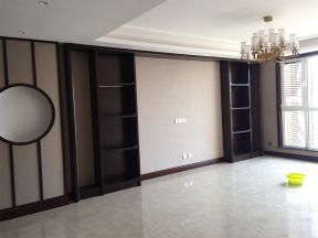 106平米三居室新中式风格客厅储物柜设计图片