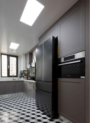长方形厨房橱柜效果图  2020长方形厨房设计效果图