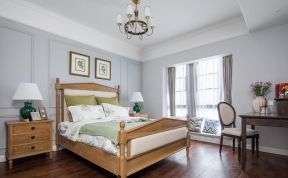 卧室木地板装修效果图 2020美式风格卧室装修图片  2020卧室木地板贴图大全