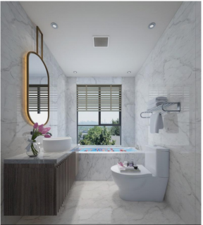 后现代风格82平米二居卫生间浴缸设计效果图