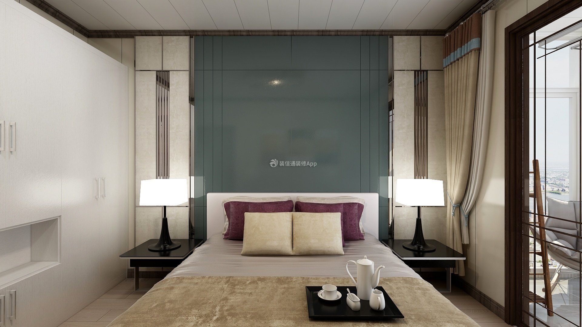130平米现代简约风格四居室卧室装潢效果图