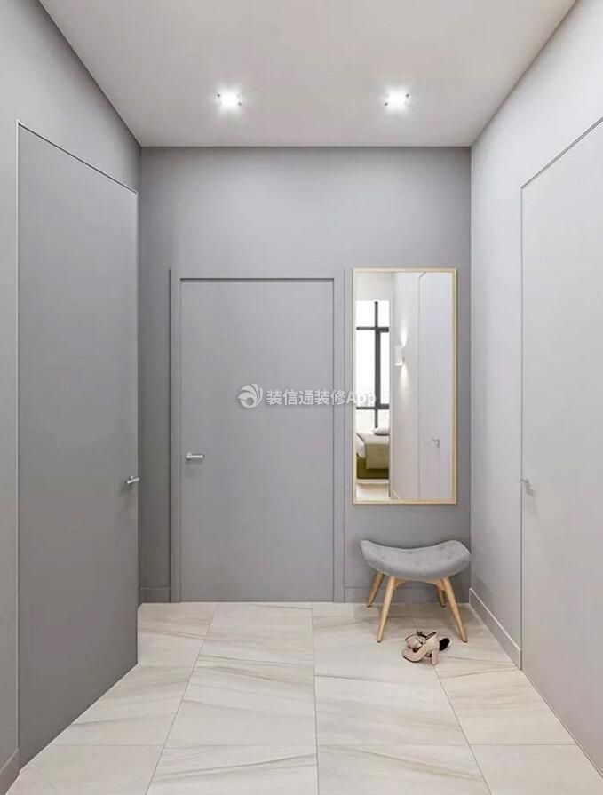 欧式风格单身公寓样板房进门装修效果图 