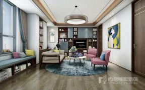 东郊罗兰700㎡别墅新中式风格起居室装修效果图