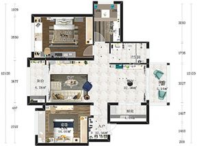 90平方米两居室户型设计图