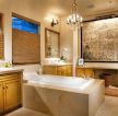 小美式风格家庭浴室砌砖按摩浴缸设计图片