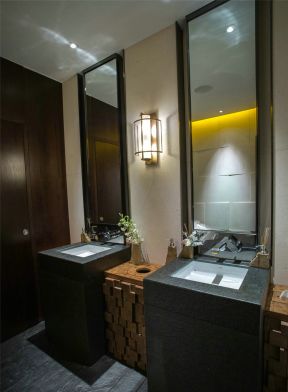新中式风格220平米茶楼卫生间设计图片