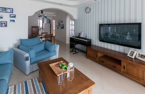 2020地中海风格客厅电视背景墙装修图 2020地中海风格客厅家具效果图 