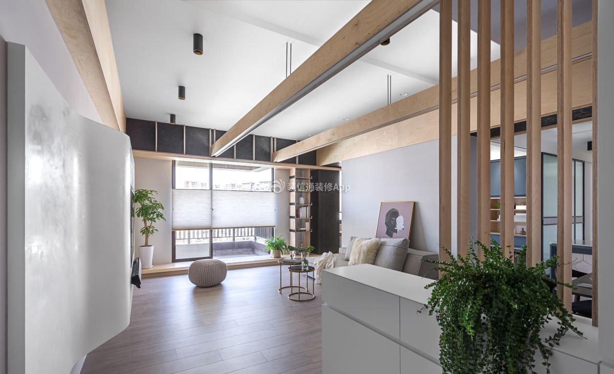 118平方港式风格家庭客厅装修设计贴图