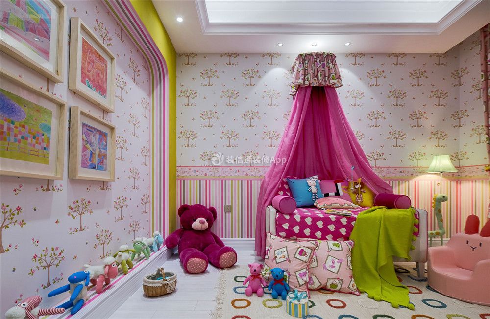 121平米轻奢风格三居室可爱儿童房设计图片