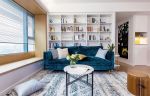 98平米小户型客厅蓝色沙发摆放装修效果图