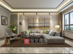 150平米三居室现代简约风格客厅沙发墙设计效果图