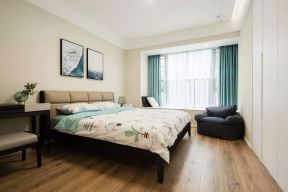 118平方家庭卧室纯色窗帘装修设计欣赏