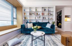 蓝色沙发客厅图片大全 2020家居客厅蓝色沙发图片 