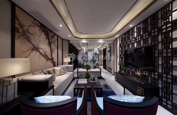 新中式风格客厅空间整体布局效果图片