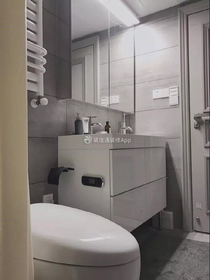 80平米现代简约风格新房卫生间装修实景图