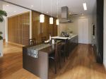民畅园60平米一居室日式风格开放式厨房餐厅一体设计