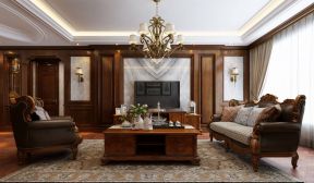 欧式古典风格160平米三居客厅电视墙装修效果图